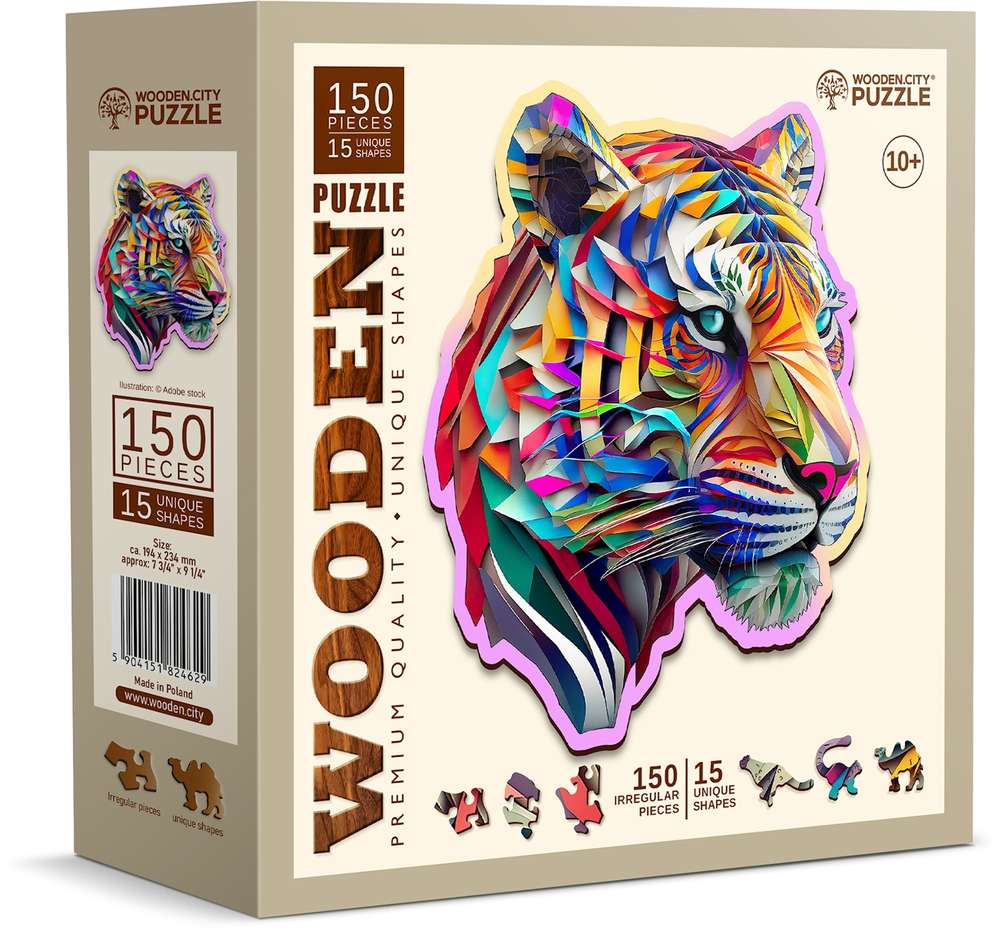 Wooden.City - Colorful Tiger - 150 Teile Holzpuzzle - Nur CHF 17.90! Jetzt kaufen auf fluxed.ch