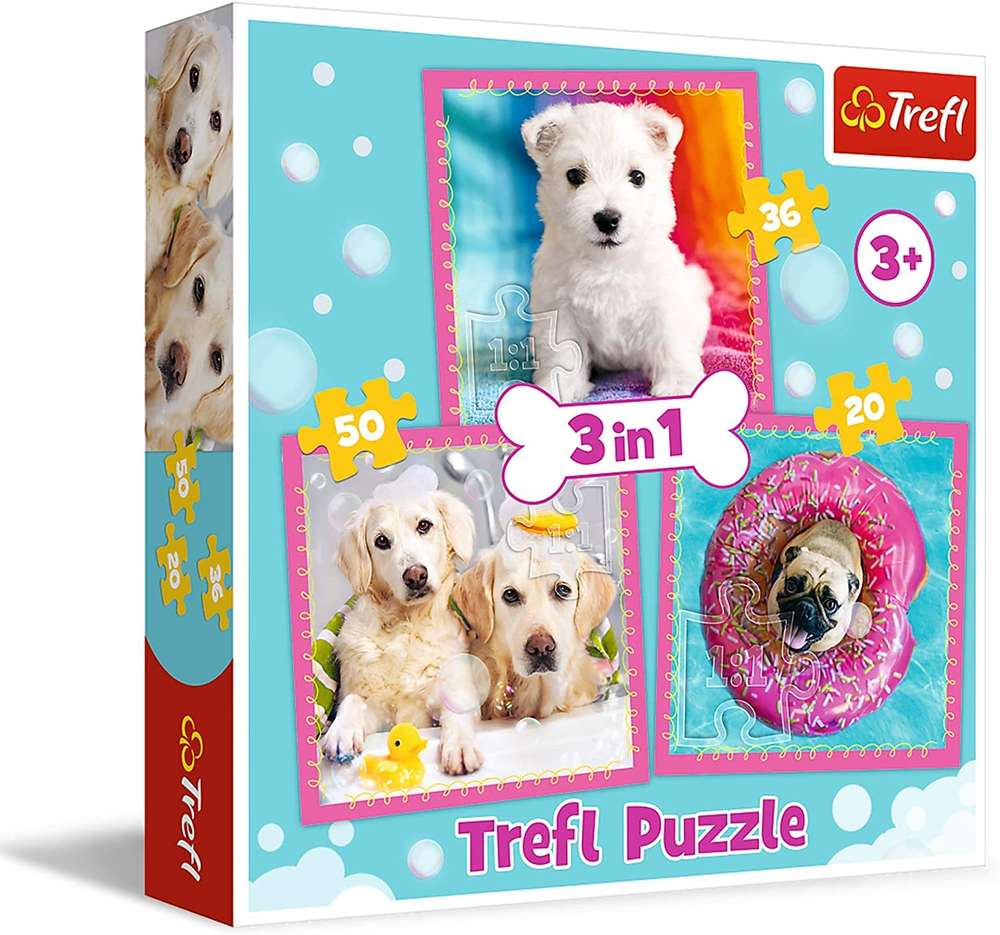 Trefl - 3 in 1 - Hunde - 20, 36, 50 Teile Puzzles - Nur CHF 12.90! Jetzt kaufen auf fluxed.ch