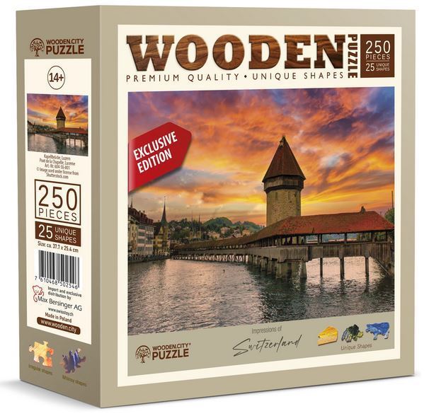 Wooden.City - Kapellbrücke, Luzern - 250 Teile Puzzle - Nur CHF 29.90! Jetzt kaufen auf fluxed.ch