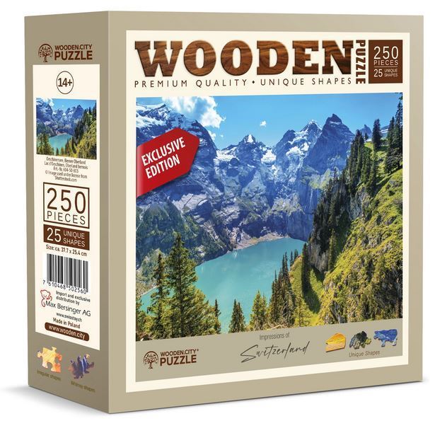 Wooden.City - Oeschinensee, Berner Oberland - 250 Teile Puzzle - Nur CHF 29.90! Jetzt kaufen auf fluxed.ch