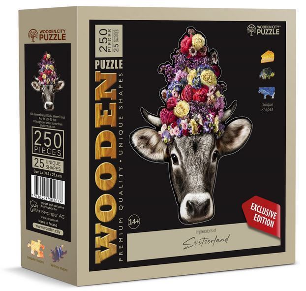 Wooden.City - Kuh Flower Fränzi - 250 Teile Puzzle - Nur CHF 29.90! Jetzt kaufen auf fluxed.ch