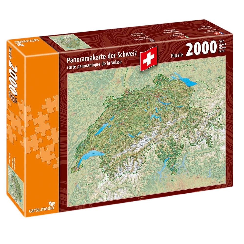 carta.media - Panoramakarte der Schweiz - 2000 Teile Puzzle - Nur CHF 48.26! Jetzt kaufen auf fluxed.ch