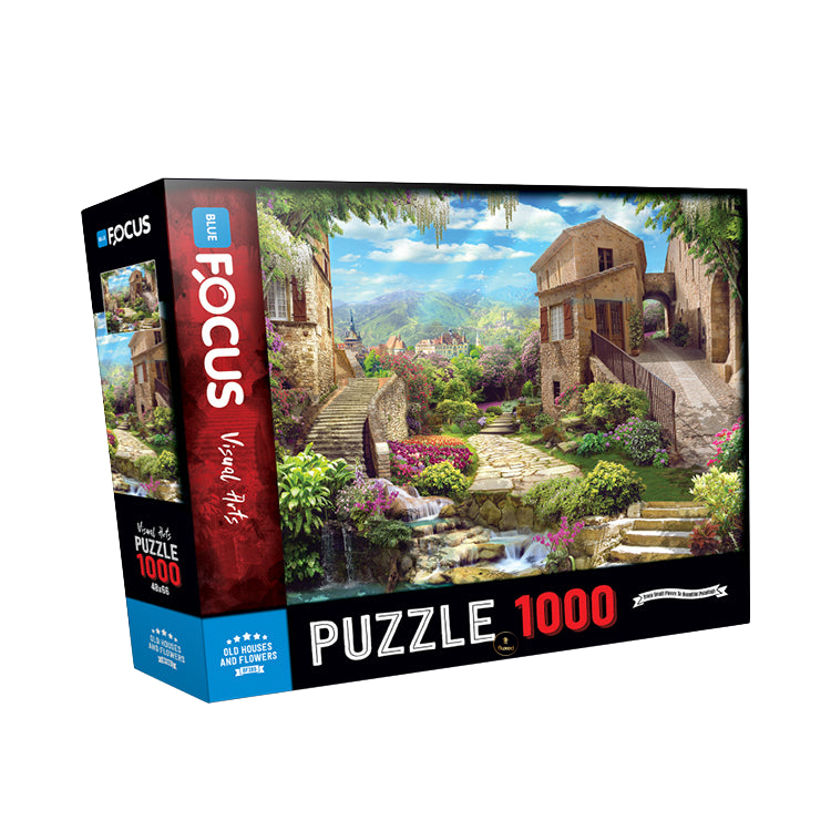 Blue Focus | Old Houses and Flowers - 1000 Teile Puzzle - Nur CHF 12.90! Jetzt kaufen auf fluxed.ch