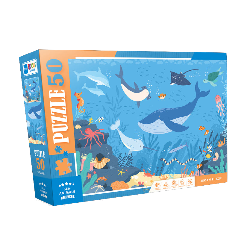 Blue Focus | Sea Animals - 50 Teile Puzzle - Nur CHF 8.90! Jetzt kaufen auf fluxed.ch