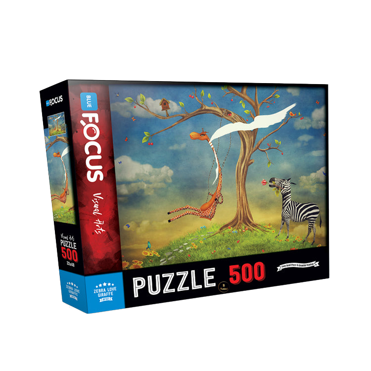 Blue Focus | Zebra Love Giraffe - 500 Teile Puzzle - Nur CHF 8.90! Jetzt kaufen auf fluxed.ch