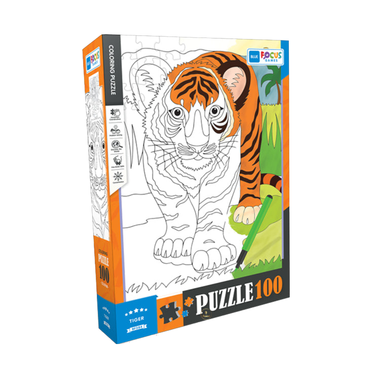 Blue Focus | Coloring Puzzle - Tiger - 100 Teile Puzzle - Nur CHF 7.90! Jetzt kaufen auf fluxed.ch