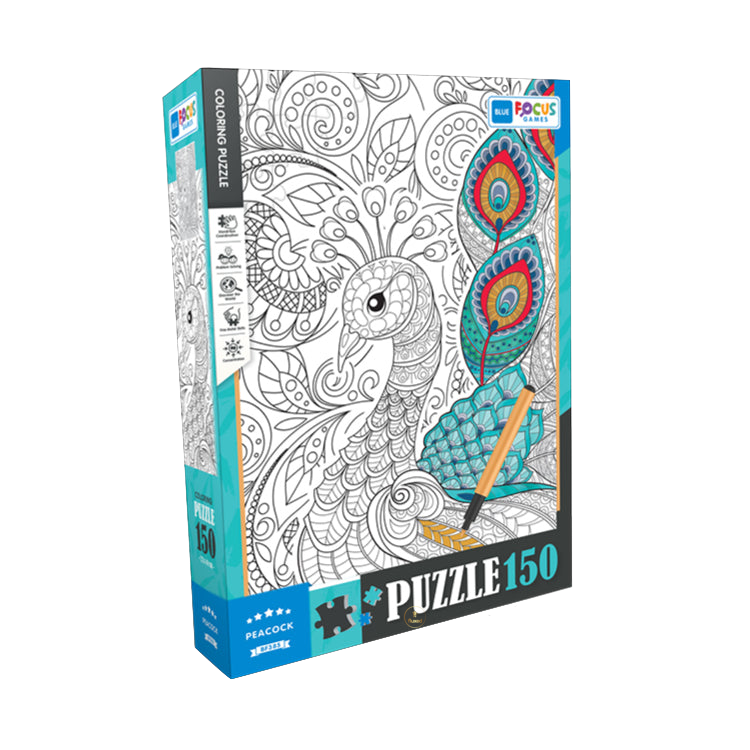 Blue Focus | Coloring Puzzle - Peacock - 150 Teile Puzzle - Nur CHF 7.90! Jetzt kaufen auf fluxed.ch