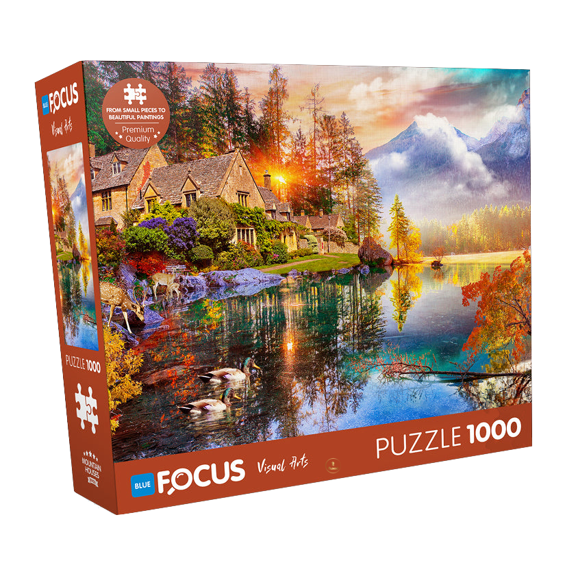 Blue Focus | Mountain Houses - 1000 Teile Puzzle - Nur CHF 11.90! Jetzt kaufen auf fluxed.ch