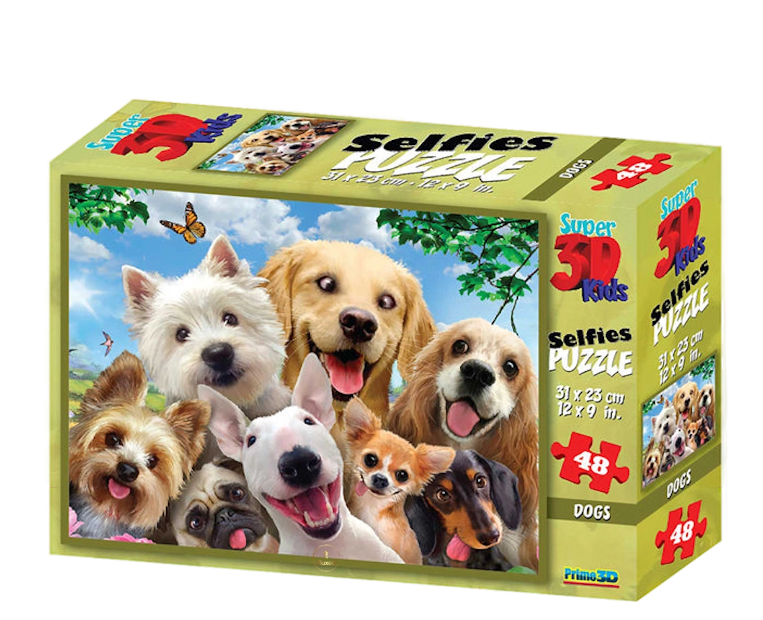 Prime 3D - Dogs - 48 Teile - Selfie Puzzle - ab 3 Jahren - Nur CHF 13.90! Jetzt kaufen auf fluxed.ch