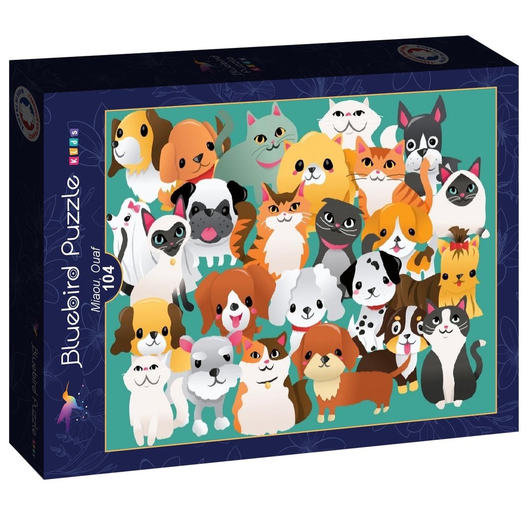 Bluebird Kids - Miaou, Ouaf - 104 Teile Puzzle - Nur CHF 12.90! Jetzt kaufen auf fluxed.ch