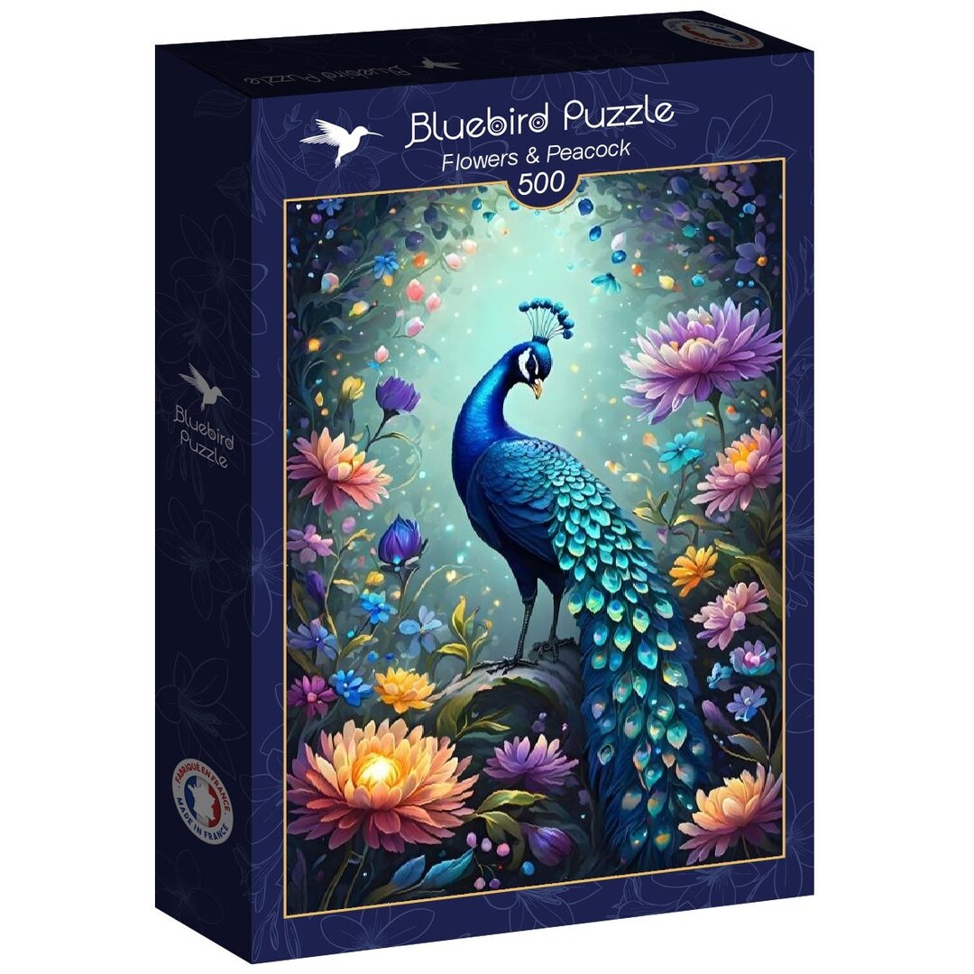 Bluebird - Flowers & Peacock - 500 Teile Puzzle - Nur CHF 14.90! Jetzt kaufen auf fluxed.ch