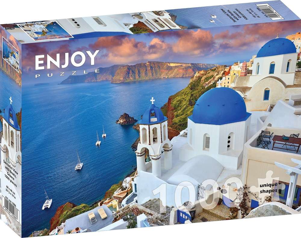 Enjoy Puzzle - Santorini View with Boats, Greece - 1000 Teile Puz - Nur CHF 19.90! Jetzt kaufen auf fluxed.ch