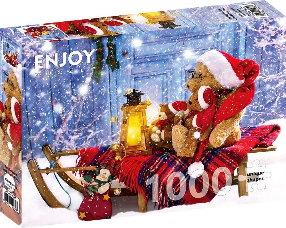 Enjoy Puzzle - Teddy Bears with Santa Hats - 1000 Teile Puzzle - Nur CHF 19.90! Jetzt kaufen auf fluxed.ch