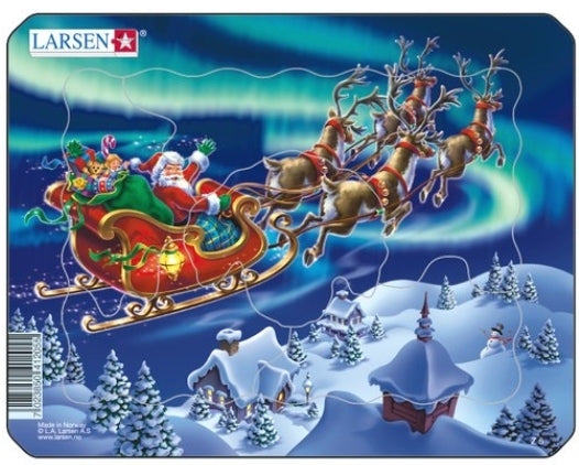 Larsen Rahmenpuzzle ``Weihnachtsmann im Nordlicht´´ - 6 Teile - Nur CHF 4.90! Jetzt kaufen auf fluxed.ch