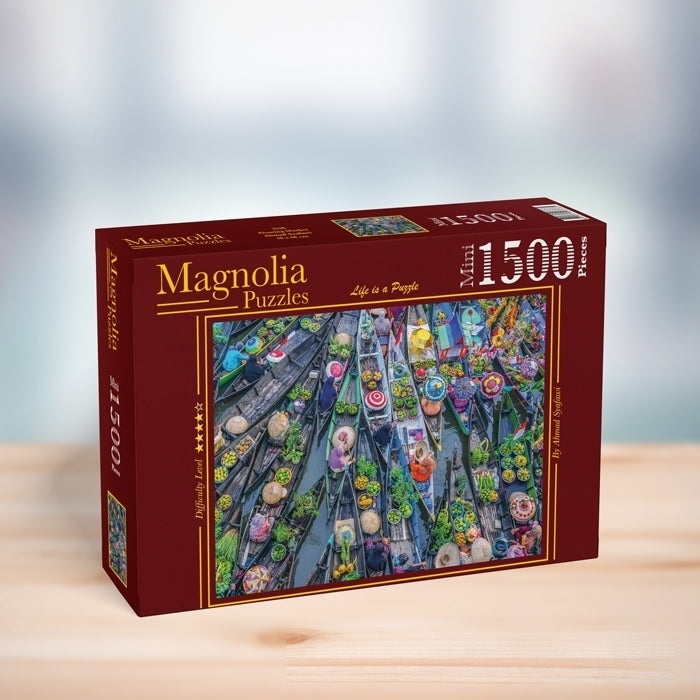 Magnolia Puzzles - Floating Market - 1500 Mini Teile Puzzle - Nur CHF 26.90! Jetzt kaufen auf fluxed.ch