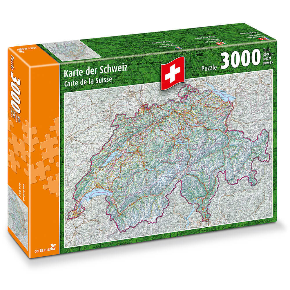 carta.media - Karte der Schweiz - 3000 Teile Puzzle - Nur CHF 56.14! Jetzt kaufen auf fluxed.ch