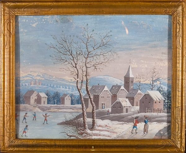 Winterlandschaft mit Schlittschuhläufern | Originalwerk - Stichkabinett - Nur CHF 350! Jetzt kaufen auf fluxed.ch